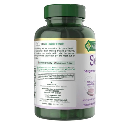 Nature's Bounty Sleep3 10 mg. Melatonin, 120 Tablets