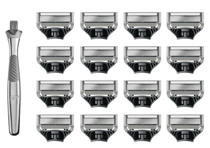 Harry's Chrome Edition Razor Set 16 Cartridges + 1 Handle